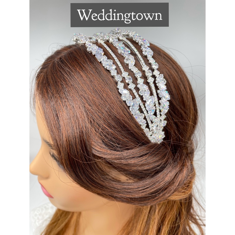 Wedding headband tiara crown bandeau head band